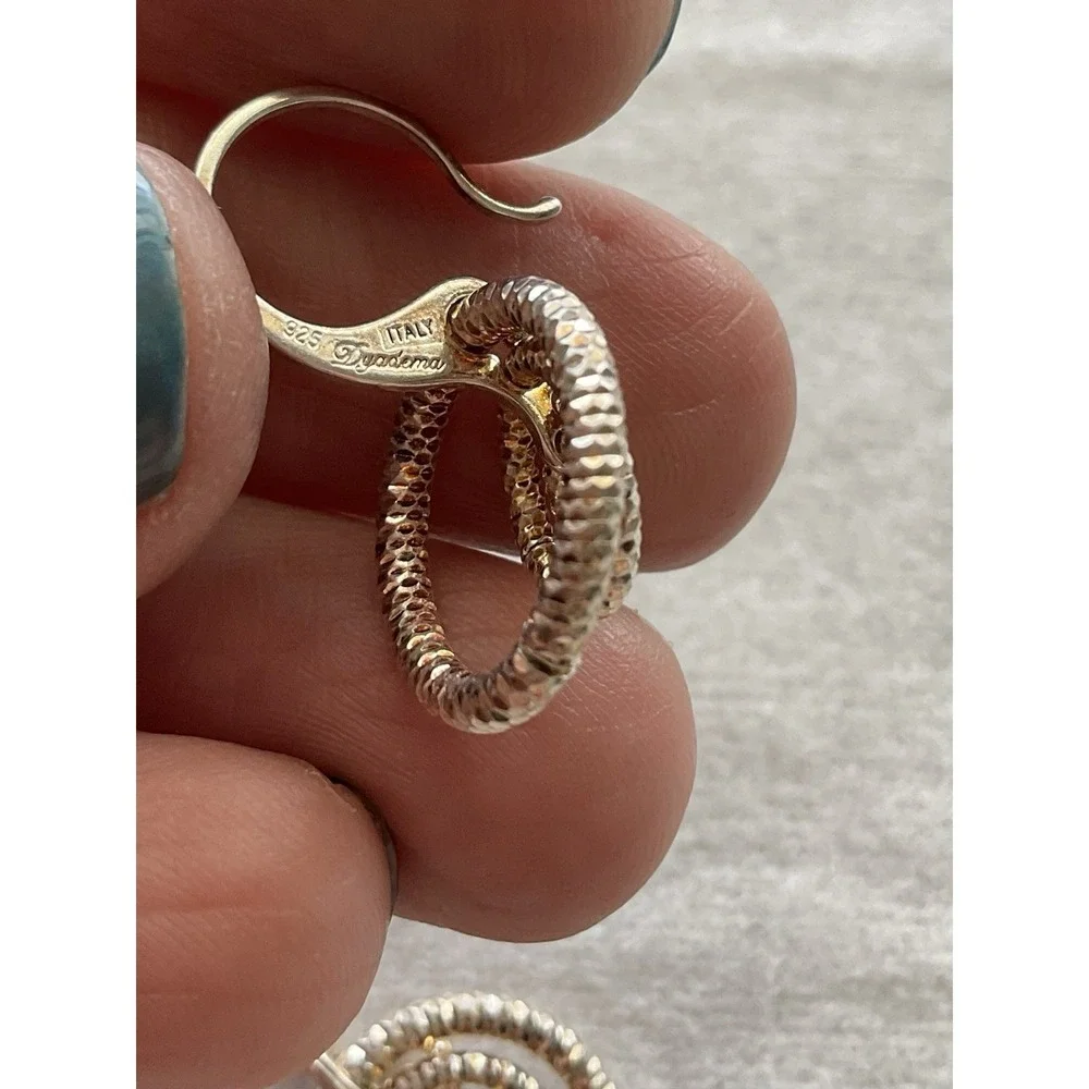 Dyadema Italy sterling silver dangle earrings 925 Circles Vintage Estate Jewelry - Picture 5 of 8